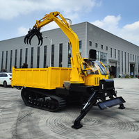 Grue à benne basculante de 8000kg montée sur camion de type chenille d'usine chinoise avec pince à bois
