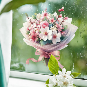 European and American Style Flower Themed Mirror Moisture-proof Wall Stickers for Living Room and Home <strong>Space</strong> <strong>Decoration</strong> - Product Image 4