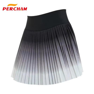 Pakaian tenis kustom rok Padel kualitas tinggi rok lipit olahraga wanita cetak gradien rok tenis dengan celana dalam - Product Image 5