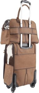 Luxury Unisex Real Cowhide <b>Leather</b> Durable <b>Rolling</b> Travel Suitcases New Floral Pattern <b>Tooled</b> <b>Leather</b> Luggage Trolley Bags - Product Image 1