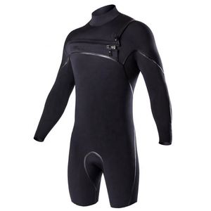Traje de Neopreno Personalizado con Logotipo <span class=keywords><strong>para</strong></span> Hombre, 3mm 2mm 4mm, Superelástico, con Cierre en el <span class=keywords><strong>Pecho</strong></span>, Mangas Largas y Piernas Cortas, <span class=keywords><strong>para</strong></span> Surf, Buceo y Deportes Acuáticos de Primavera - Product Image 6