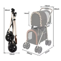 Offre Spéciale Poussette Pliable Colorée Personnalisable Double Couche avec Chariot Transporteur Séparable