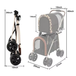 Offre Spéciale <span class=keywords><strong>Poussette</strong></span> Pliable Colorée Personnalisable <span class=keywords><strong>Double</strong></span> Couche avec Chariot Transporteur Séparable - Product Image 5