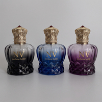 Flacons de parfum en verre facetté à bouchon couronne, flacons de parfum vides personnalisés, verre multicolore, vente en gros d'usine