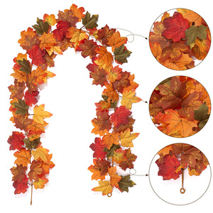 Guirlande artificielle de feuilles d'érable en soie, décoration de table et de cheminée pour la récolte d'automne, style Europe de l'Ouest, 1,8 m - Product Image 5