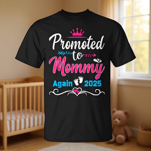 Camiseta de Embarazo para Futura Mamá, Promocionada a Mamá de Nuevo 2025 - Product Image 3