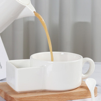 Cadeaux d'Halloween en céramique 300 ml Tasse à café personnalisée drôle en céramique avec poche à biscuits Sachet de thé Porte-biscuits