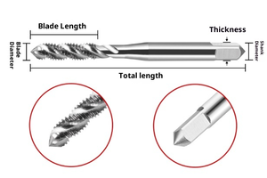 TICN German Standard Machine <b>Tool</b> Tap Tip Drill Bit Stainless Steel Special Fine-tooth Right Hand M2-M7 10mm - Product Image 2