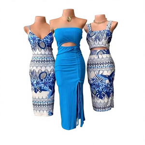 Vestido de Moda al por Mayor para Mujer, Estilo Dulce Floral de Primavera, Cintura Alta, Cuello en V, Falda Larga - Product Image 2