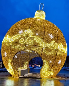 Walk Through Christmas <b>Ball</b> Gateway Large Outdoor Arch for Theme Park Market and Pedestrian Street - Product Image 1