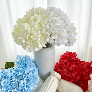 Fleurs d'hortensia artificielles à 5 têtes, à petites fleurs, pour décorations de mariage, toiles de fond photo et décoration intérieure - Product Image 1