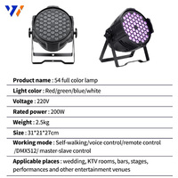 8 projecteurs LED intelligents RGB 54*3W DMX512 7CH en métal avec flight case pour mariage, discothèque, bar, scène, DJ, KTV
