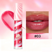 Gloss à lèvres brillant duo 6 teintes effet tourbillon, packaging gâteau fraise, gloss repulpant scintillant effet gelée, marque privée, OEM, vente en gros