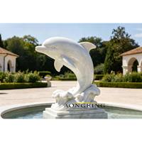 Fournisseur de pierres de jardin, statues de dauphins en marbre sculptées à la main, modernes et durables, sculptures d'animaux pour une utilisation en intérieur dans les villas