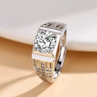 Bague en cuivre avec diamant du Mozambique de 2 carats, qualité 6A, grande taille, polie, pour mariage et cadeaux d'amour - Vente en gros