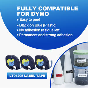 LT 91205 91335 91225 59426 <span class=keywords><strong>cintas</strong></span> <span class=keywords><strong>DYMO</strong></span> compatibles <span class=keywords><strong>para</strong></span> impresora <span class=keywords><strong>Letratag</strong></span> 100T negro y azul 12mm * 4m cinta de etiquetas de plástico - Product Image 2