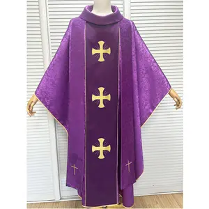Quality jacquard fabric with Embroidered design vestment with stole