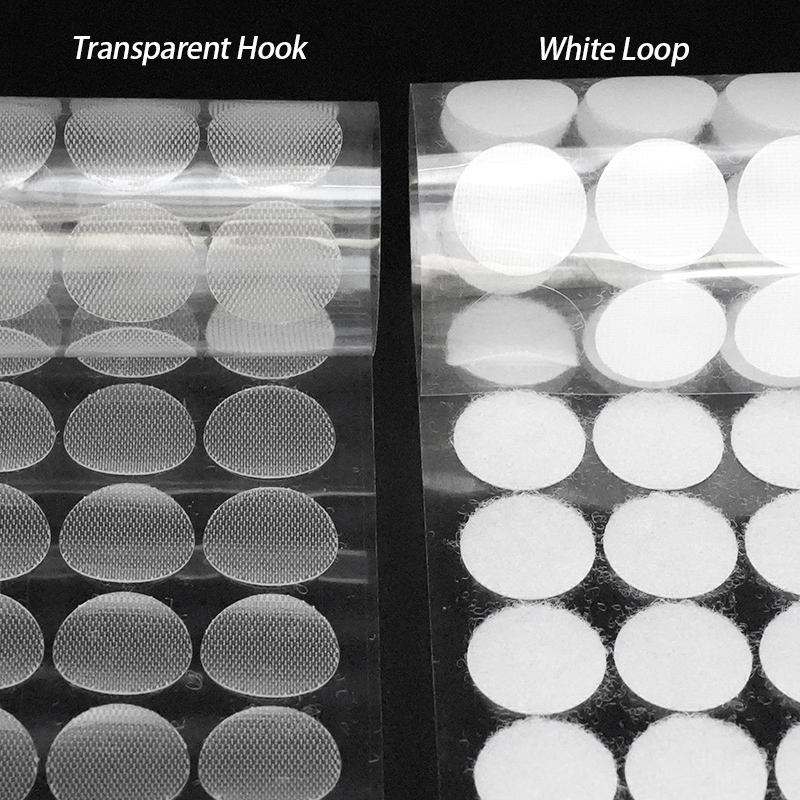 Transparent Hook + White Loop 10mm 100pairs
