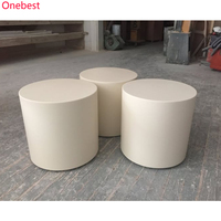 Tables basses en pierre de marbre rondes de table d'appoint de salon de maison de surface solide avec le style nordique de conception