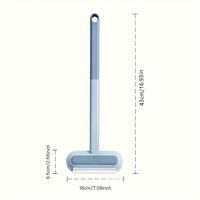 Brosse de nettoyage 4-en-1 réglable à long manche pour poils d'animaux, brosse autonettoyante en plastique pour vitres et moustiquaires