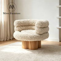 Fauteuil d'appoint confortable en laine pour salon, mobilier de maison moderne, idéal pour hôtel ou appartement - Lana