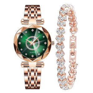 <span class=keywords><strong>Orologio</strong></span> da Donna 2024, Bestseller, Elegante e Semplice, con Vetro Tagliato, Quadrante Circolare, Movimento al Quarzo, Set di 2 Pezzi - Product Image 5
