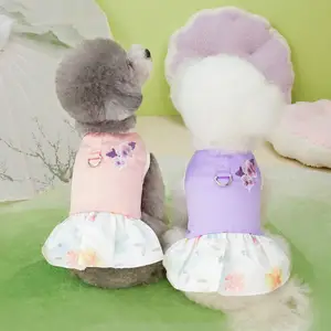 Offre Spéciale coréen vacances anniversaire Hanbok chien vêtements fantaisie floral chien chat robe en gros vêtements pour animaux de compagnie en solde