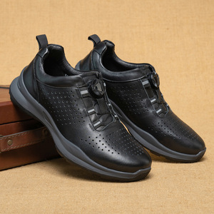 Chaussures bateau sportives en cuir véritable pour hommes, bout rond, semelle extérieure en caoutchouc respirante, pour le printemps et les loisirs - Product Image 1