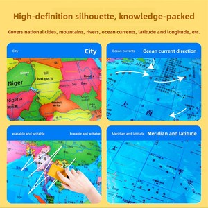 Globe interactif intelligent 3D Shijieda édition enseignement, carte politique effaçable <span class=keywords><strong>HD</strong></span>, base métallique, impression haute définition - Product Image 4