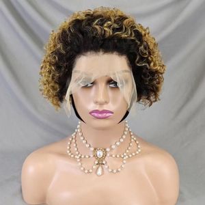 Perruque Lace Front Courte Bob Kinky en <span class=keywords><strong>Cheveux</strong></span> Brésiliens <span class=keywords><strong>pour</strong></span> <span class=keywords><strong>Coupe</strong></span> Pixie, Couleur Ombrée 1BT27, Vente en Gros, Fournisseur Populaire, Livraison Directe - Product Image 2