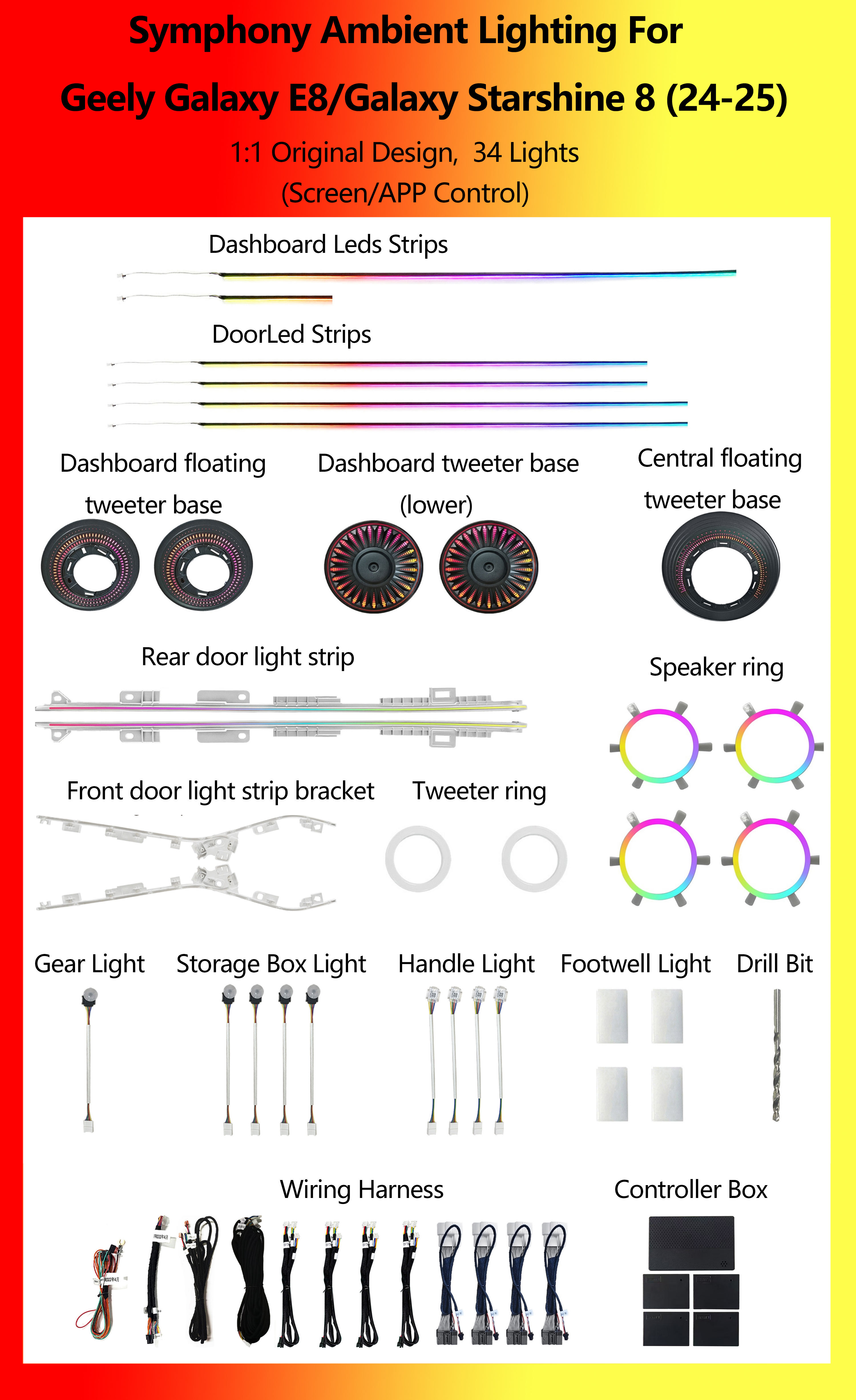 จีลี่ กาแล็กซี่ E8/กาแล็กซี่ สตาร์ไชน์ 8 ซิมโฟนี 34 ไฟ