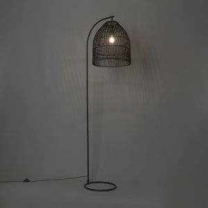 Stehlampe lampe de sol arc rustique <span class=keywords><strong>pour</strong></span> pépinière lampe sur pied haute 1 lumière avec <span class=keywords><strong>abat</strong></span>-<span class=keywords><strong>jour</strong></span> en <span class=keywords><strong>rotin</strong></span> <span class=keywords><strong>pour</strong></span> la décoration du salon lampara de piso - Product Image 6