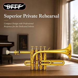 Meilleur choix : <span class=keywords><strong>Trompette</strong></span> piccolo OEM à <span class=keywords><strong>4</strong></span> clés en laiton doré, tonalité Si bémol, <span class=keywords><strong>de</strong></span> haute qualité pour performance professionnelle en orchestre - Product Image 5