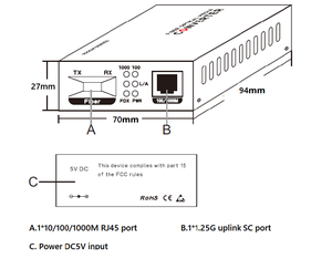 Convertidor de Medios de Fibra Óptica Monomodo Gigabit de 2 Puertos, 1 Puerto 10/100/1000Base-T y 1 Puerto de Enlace Ascendente de 1000M SC - Product Image 4