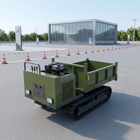 Dumper chenillé diesel de 2 tonnes, véhicule tout-terrain à chenilles auto-déchargeant pour serres et vergers