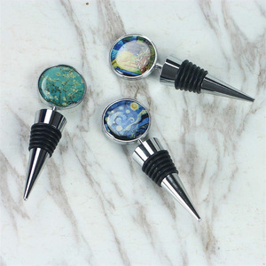 New Van Gogh <b>wine</b> stopper with floral and starry sky design, detachable for <b>wine</b> bottles and condiments, a great cross-border - Product Image 2