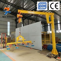 Grue à colonne 3T 6T 8T 10T, grue à flèche murale, système de rotation compact, alimentation 380V CA, télécommande pour zone étendue