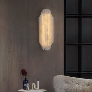 Modern Alabaster Wall <b>Lamp</b> White Marble <b>Shade</b> 241V-380V Wall Mounted For Living Room Home Villa Hotel Lighting - Product Image 1