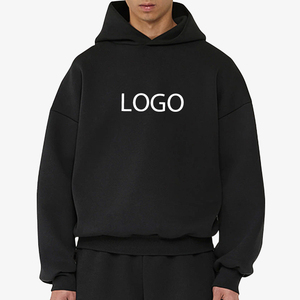 <b>Pullover</b> Oversized Cotton 500 400gsm Boxy <b>Mens</b> Hoodie Unisex French Terry Blank Heavyweight Hoodies Manufacturers Cropped Hoodie - Product Image 4