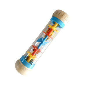 En gros Instruments de musique : Tube sonore pluie en bois avec perles en forme de gouttes de pluie, jouet éducatif, hochet musical, Rainmaker - Product Image 1