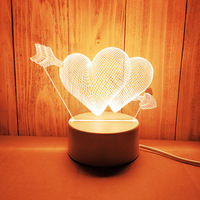 Lampes LED Illusion 3D Créatives, Mini Lampe de Table/Bureau LED en Acrylique Chaude pour Décoration, Veilleuses