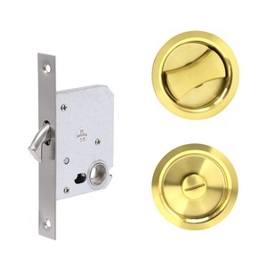 Stainless Steel 304 Concealed Circular <strong>Knob</strong> Emergency Coin Unlock Sliding <strong>Door</strong> Lock Anti-broken Bolt Hook Lock - Product Image 1