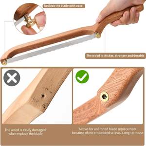 <span class=keywords><strong>Cuchillo</strong></span> para pan Diseño de arco Fácil de cortar incluso <span class=keywords><strong>Cuchillo</strong></span> rebanadas de pan de madera Utensilio de cocina de madera maciza Herramienta para hornear - Product Image 5