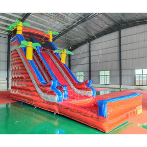 Tobogán Acuático Inflable Comercial con Palmeras Tropicales y Piscina, de Alta Calidad, para Alquiler en Parques Acuáticos y Escuelas, en Venta - Product Image 2