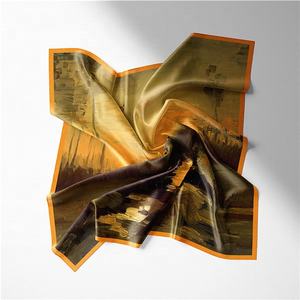 Bufanda cuadrada de sarga de seda para mujer, bufandas de cuello con pintura al óleo de escena de Crepúsculo, 53x53cm, novedad de <span class=keywords><strong>2022</strong></span> - Product Image 5