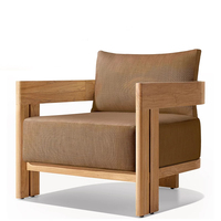 Ensemble de canapé de jardin en bois de teck pour villa de luxe, une place, moderne, écologique, durable, résistant à la rouille, imperméable