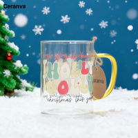 Gelas Botol Bertema Natal, Cangkir Kopi Anti Bocor, Dapat Digunakan Kembali, Motif Anjing Kartun Merah, Ramah Makanan, Untuk Minuman Cokelat Panas