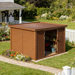 Caseta de herramientas con persianas para patio de <span class=keywords><strong>villa</strong></span>, almacenamiento simple resistente al viento y a <span class=keywords><strong>la</strong></span> lluvia, jardín, actividades móviles - Product Image 3