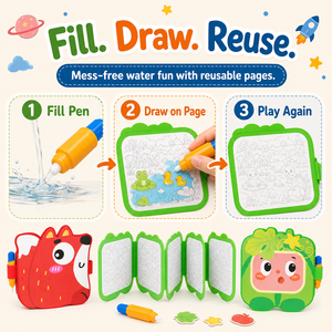 Livres <span class=keywords><strong>de</strong></span> peinture à l'eau réutilisables, livres <span class=keywords><strong>de</strong></span> peinture à l'eau magiques avec stylo, jouet éducatif <span class=keywords><strong>de</strong></span> <span class=keywords><strong>dessin</strong></span> sans désordre <span class=keywords><strong>pour</strong></span> enfants et tout-petits - Product Image 3