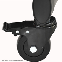 Support TV mobile robuste avec rotation à 360° °    Étagères AV à double niveau avec roulettes silencieuses et support réglable en hauteur pour écrans de 32 à 70 pouces
